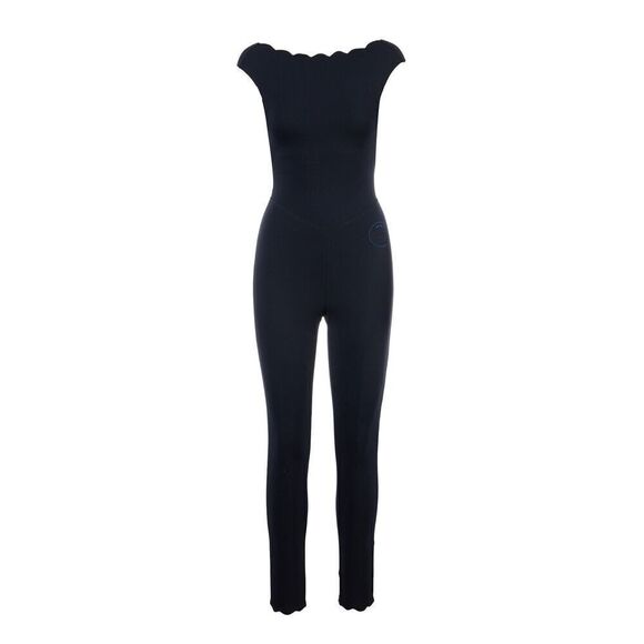 MARYSIA Maria Long Leg Midnight black navy scallop hem jumpsuit XS $419 - Picture 2 of 11
